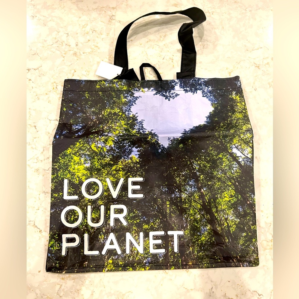 ECO shopping bag reusable grocery tote foldable SAVE OU PLANET New NWT